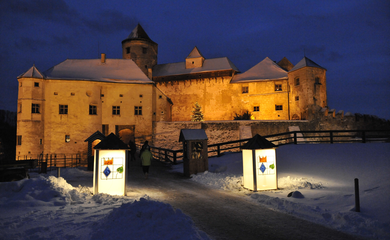 Laterne,Schnee,Burg | ©  (c) visit Burghausen