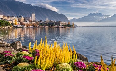 See, Blumen, Berge | © (C) Christel auf Pixabay
