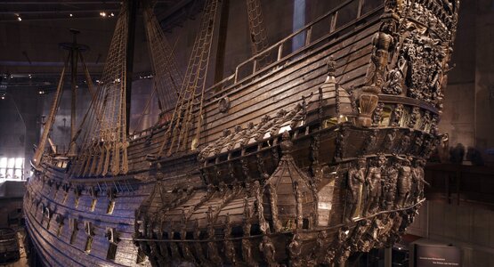 Ship, Schiff, Museum, Dunkel, Alt, Braun | © (c)Ola Ericson_imagebank.sweden.se_ola_ericson-the_ship_of_vasa_-1092